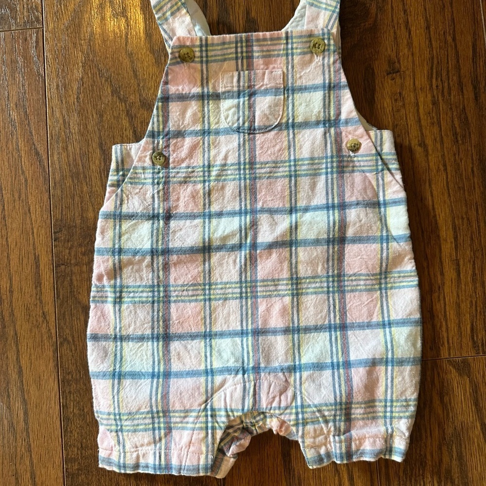 Janie and Jack Pink and Blue Classic Overalls